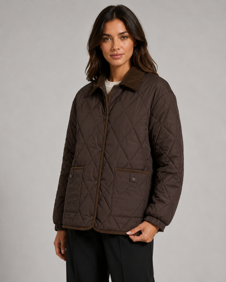 Veste Matelassée Col Contrasté