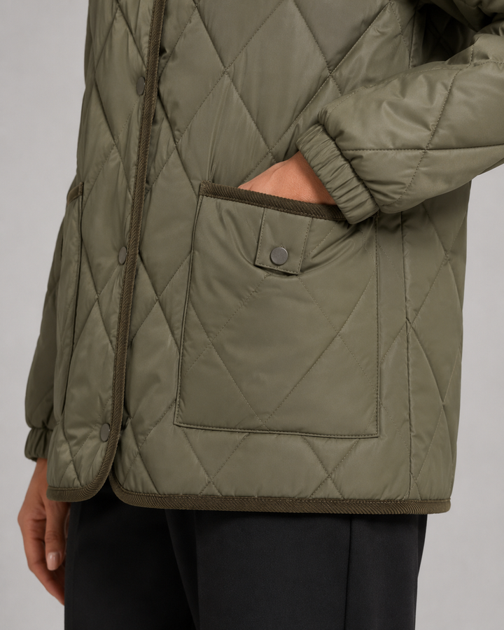 Veste Matelassée Col Contrasté