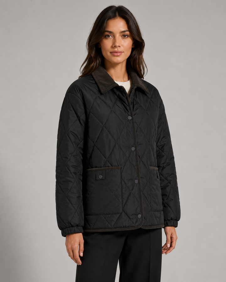 Veste Matelassée Col Contrasté