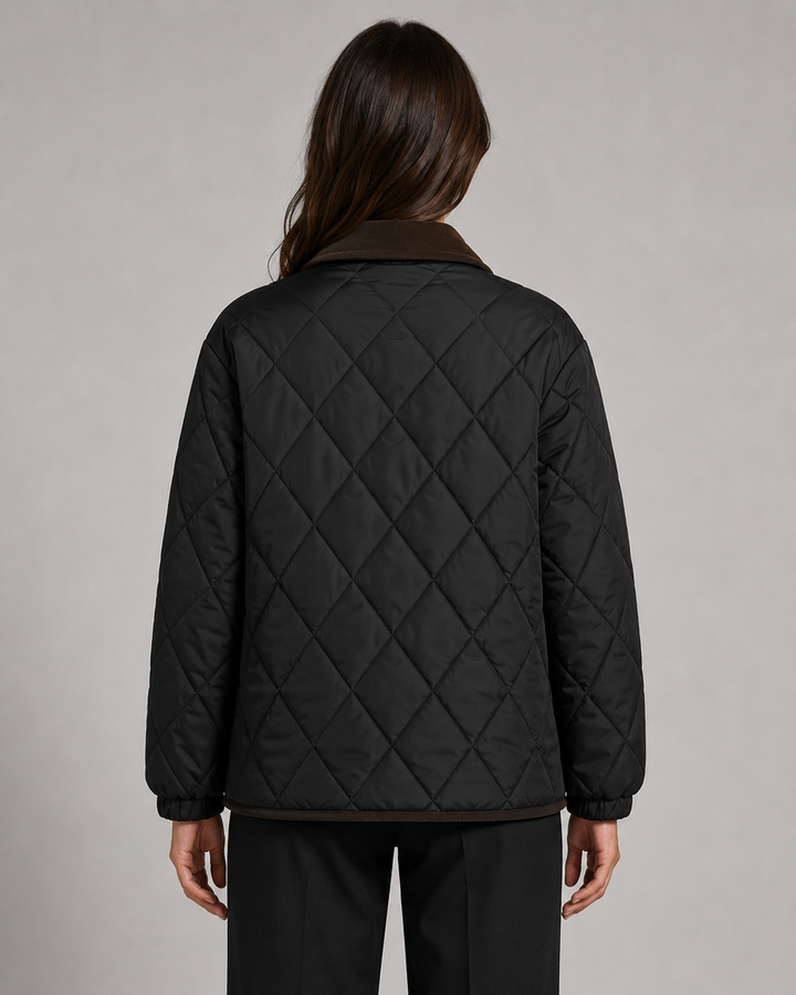 Veste Matelassée Col Contrasté