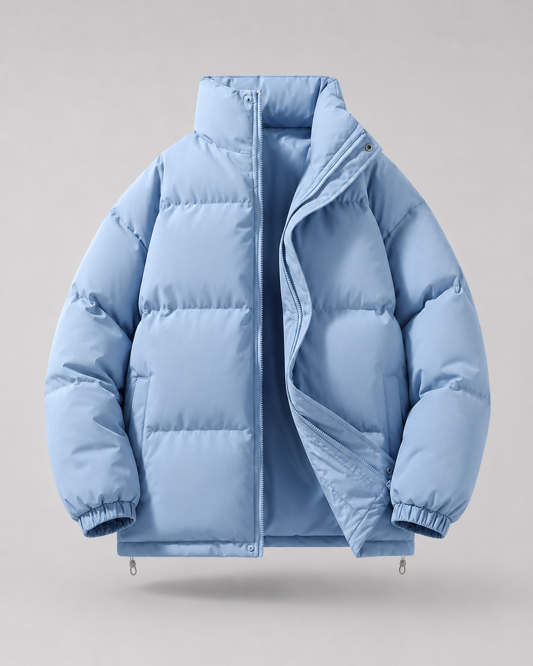 Veste Matelassée Coupe Ample – Bleu Clair