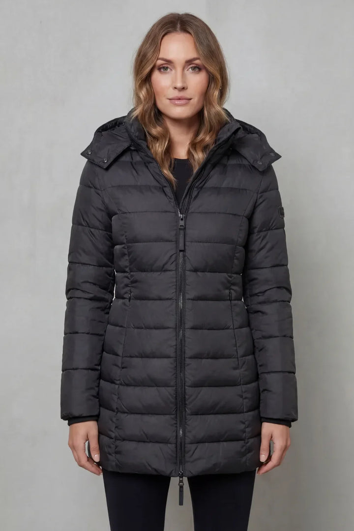 Veste Matelassée Mi-longue à Capuche