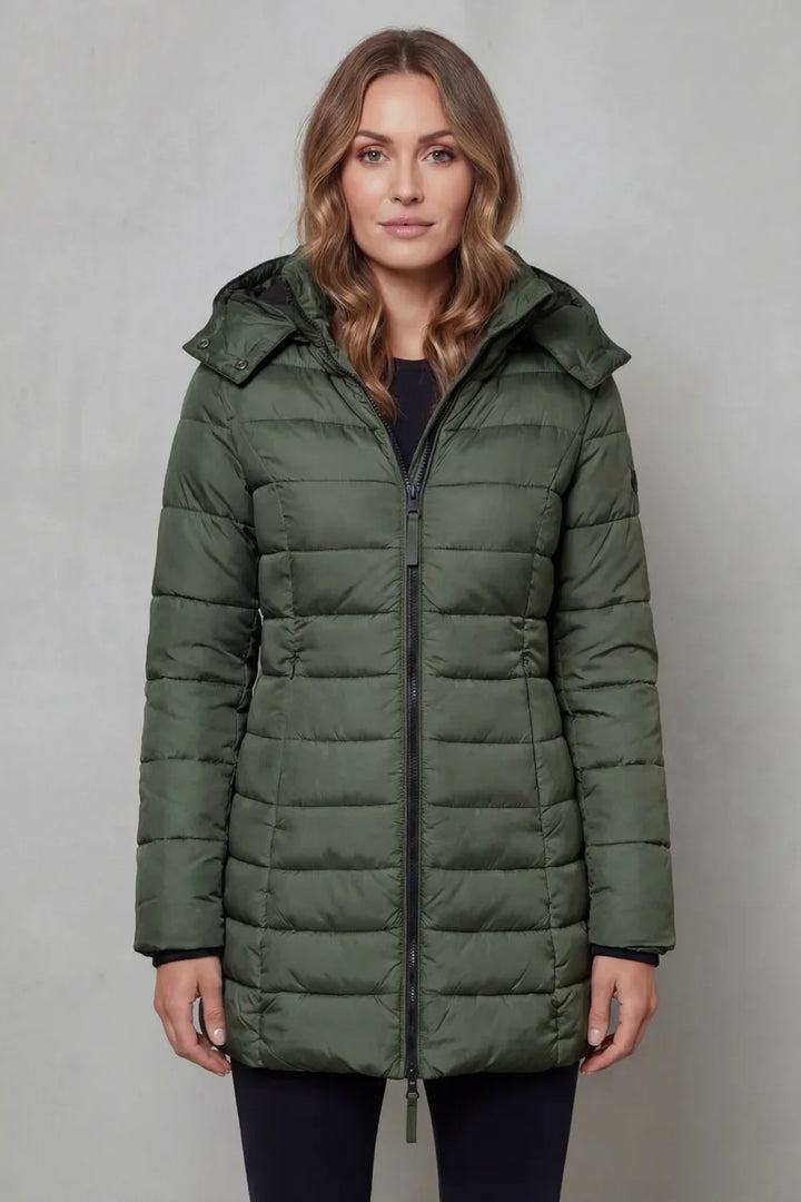 Veste Matelassée Mi-longue à Capuche