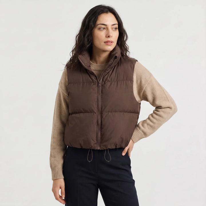 Veste matelassée sans manches – Marron