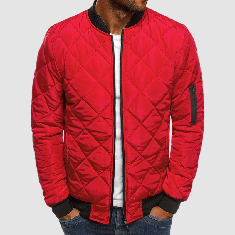 Veste Matelassée Style Bomber – Rouge