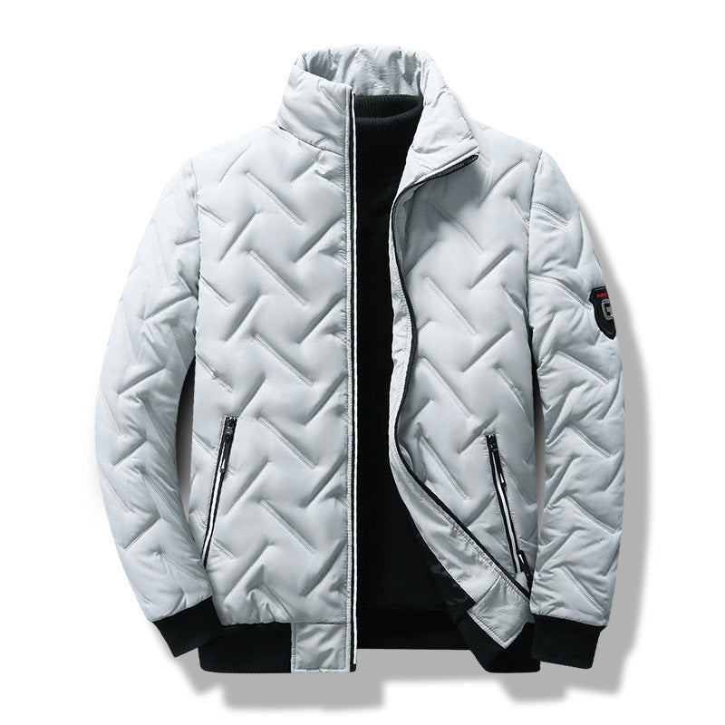 Veste Moderne à Col Montant – Blanc