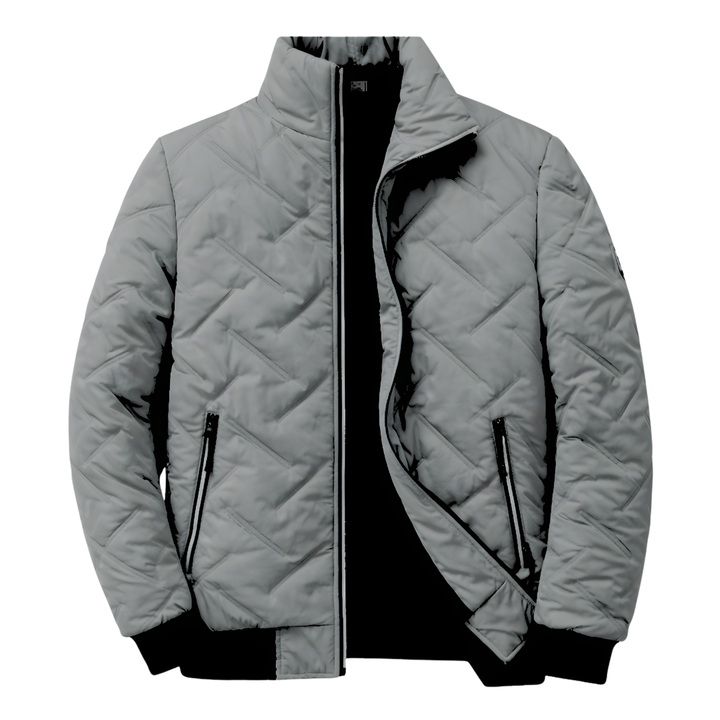 Veste Moderne à Col Montant – Gris Foncé