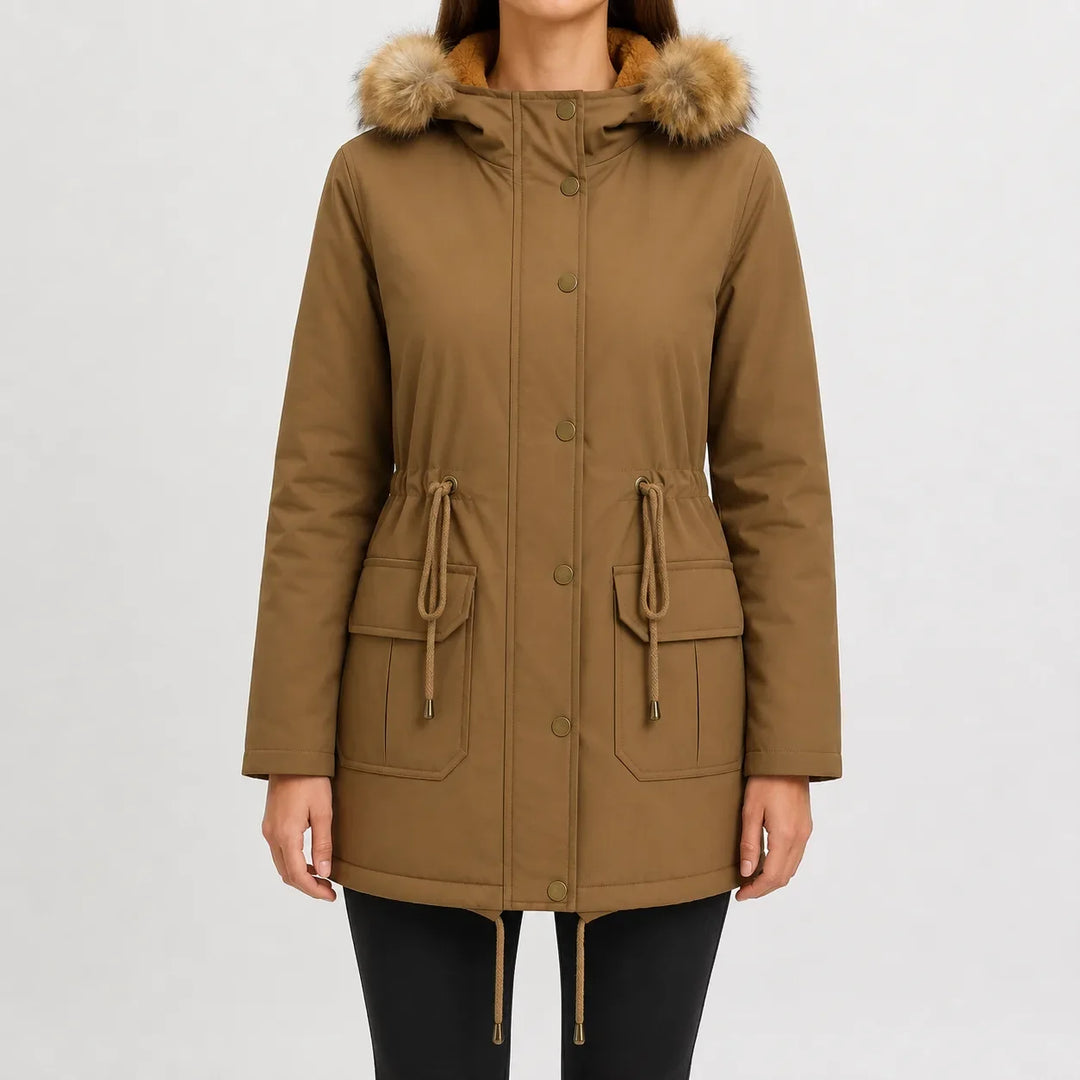 Veste Parka à Taille Ajustable – Camel