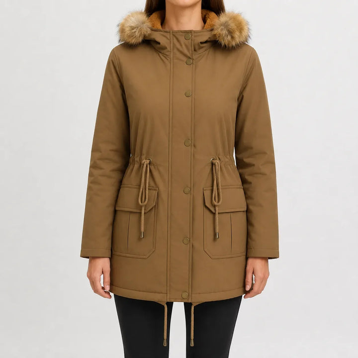 Veste Parka à Taille Ajustable – Camel