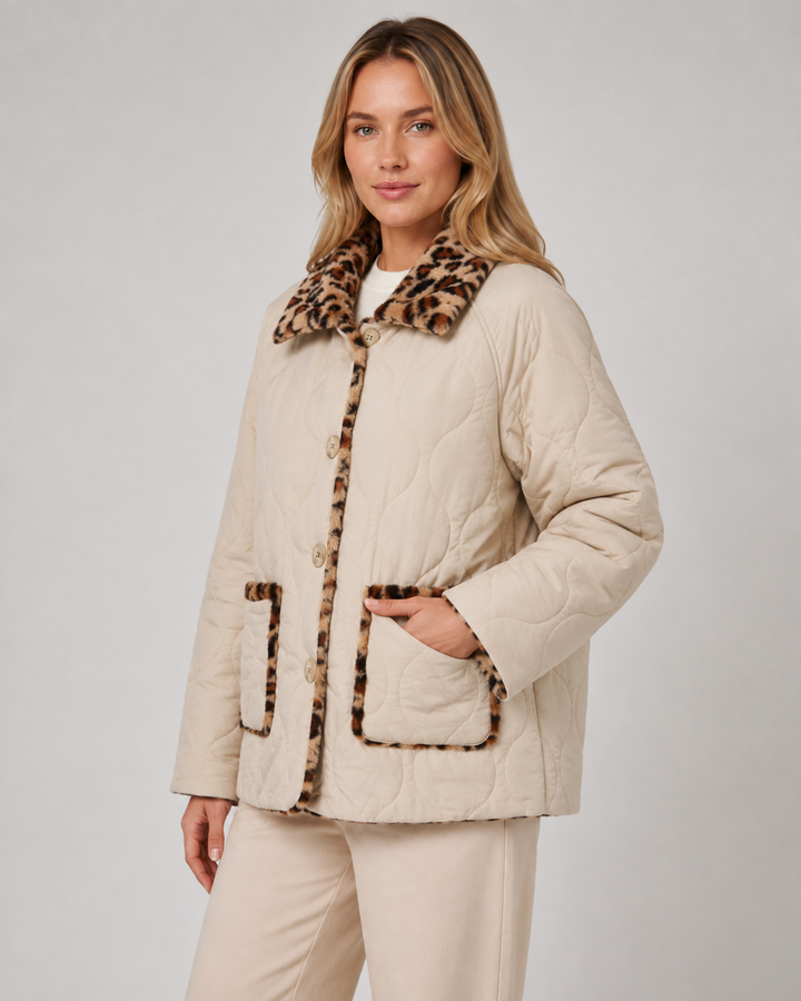 Veste Réversible Imprimé Léopard