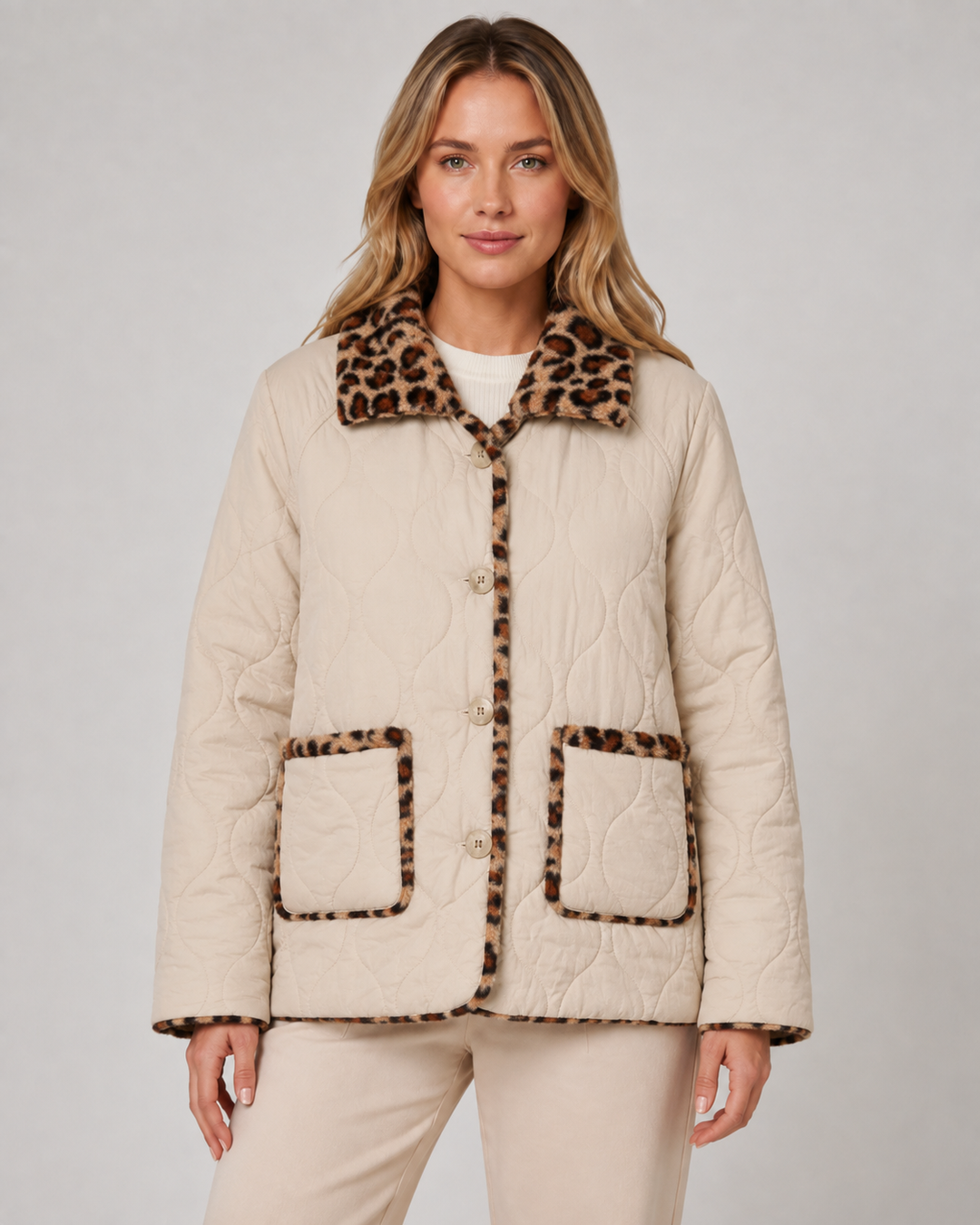 Veste Réversible Imprimé Léopard
