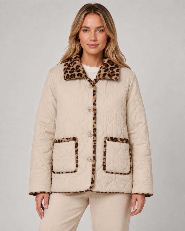 Veste Réversible Imprimé Léopard