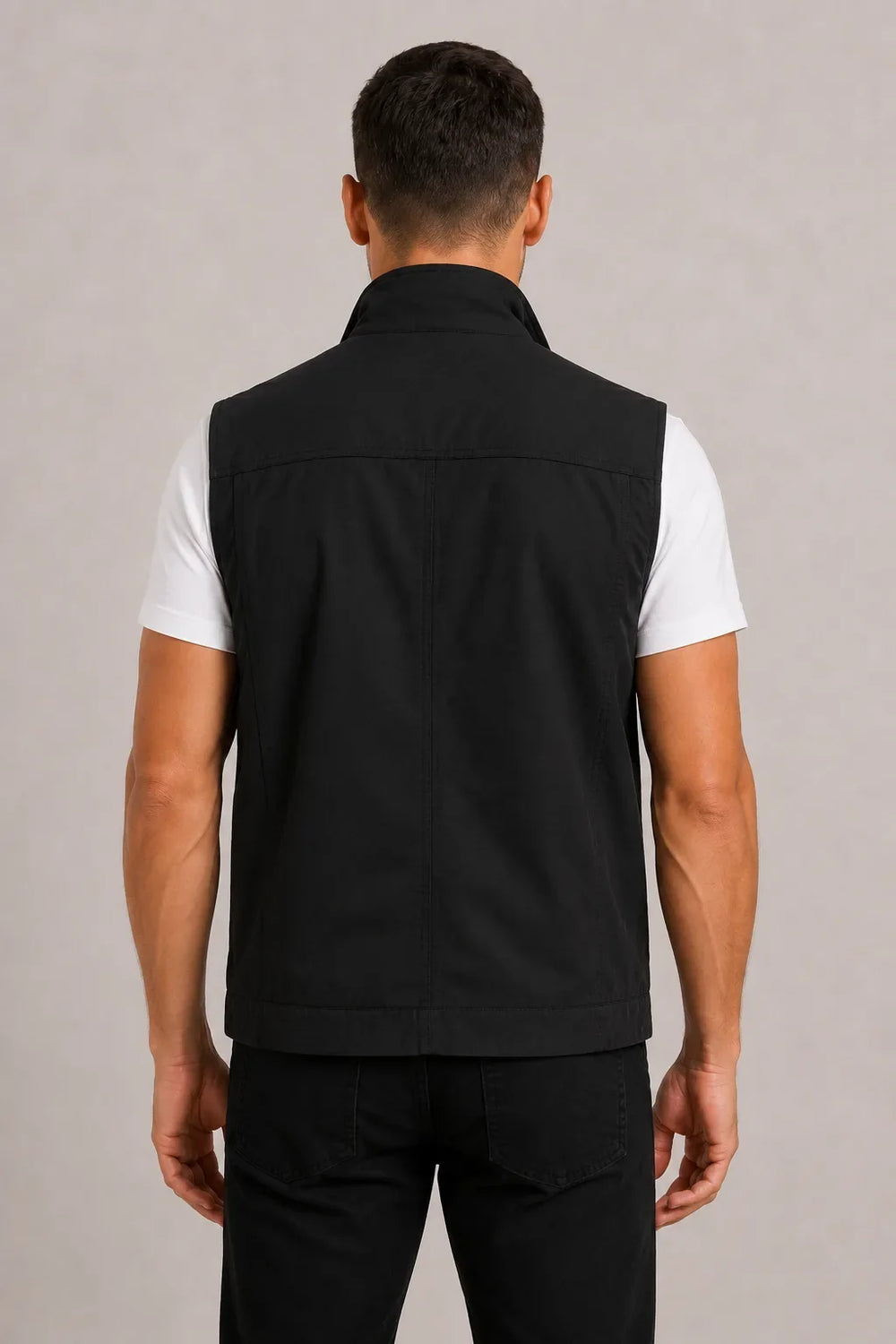Veste sans Manches Col Montant