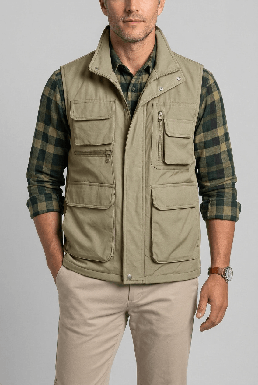 Veste sans Manches Utilitaire – Kaki