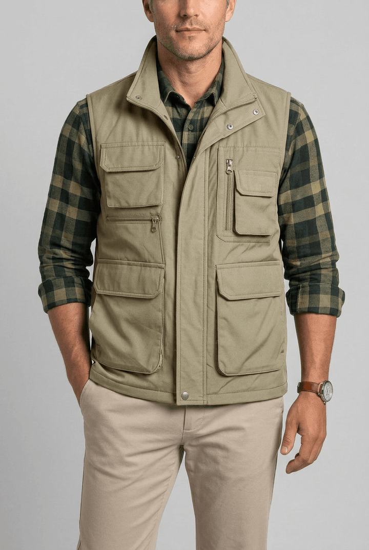 Veste sans Manches Utilitaire – Kaki
