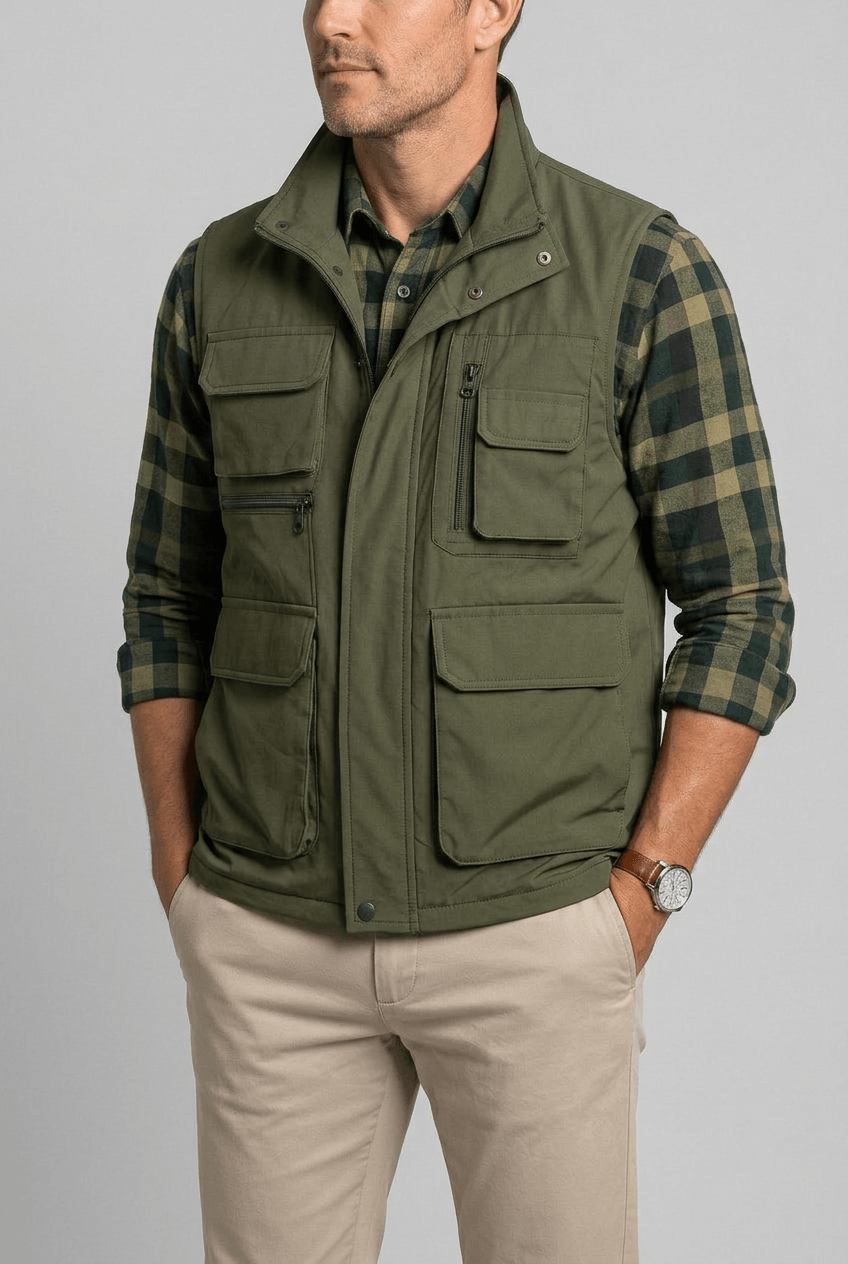 Veste sans Manches Utilitaire – Vert Militaire