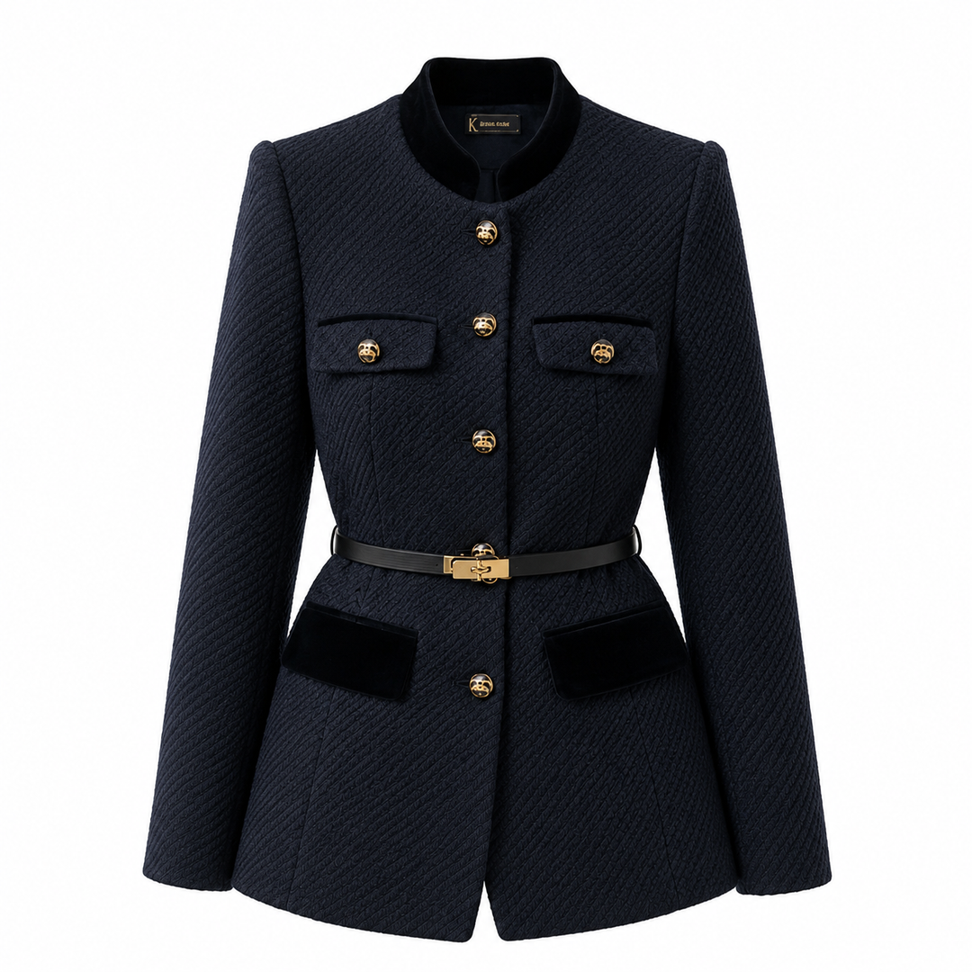 Veste structurée à col officier – Noir