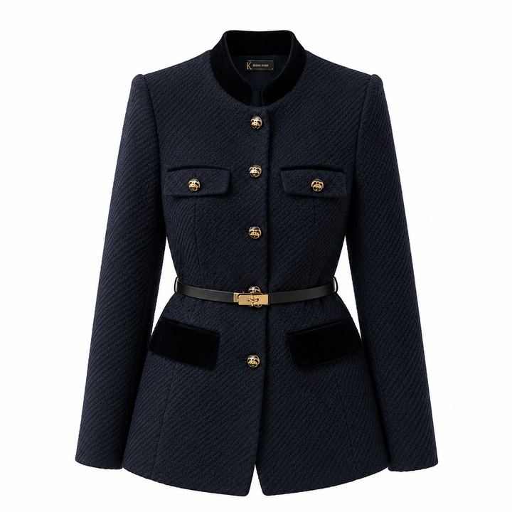 Veste structurée à col officier – Noir
