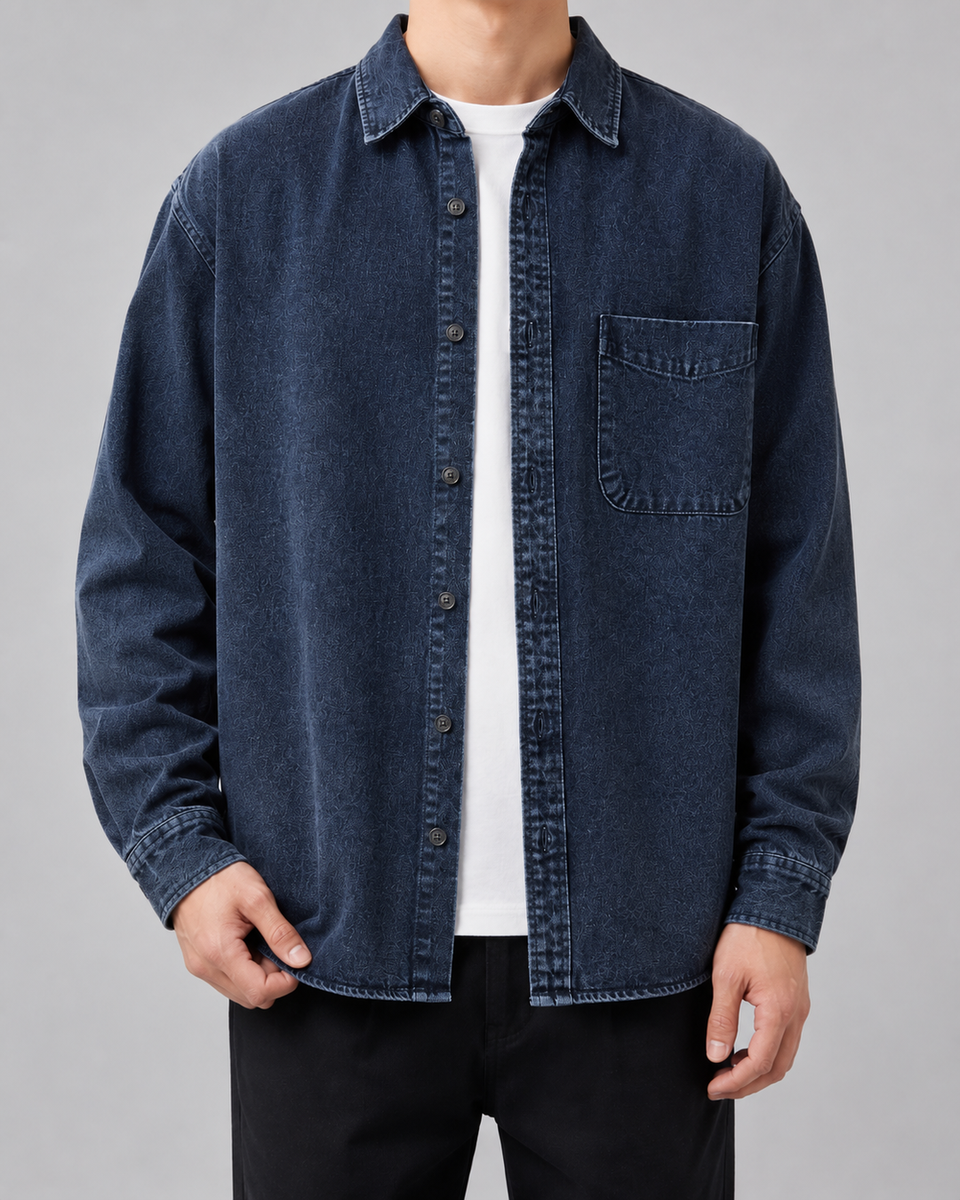 Veste Style Chemise Urbaine – Bleu Marine