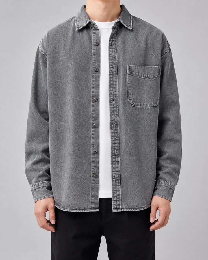 Veste Style Chemise Urbaine – Gris