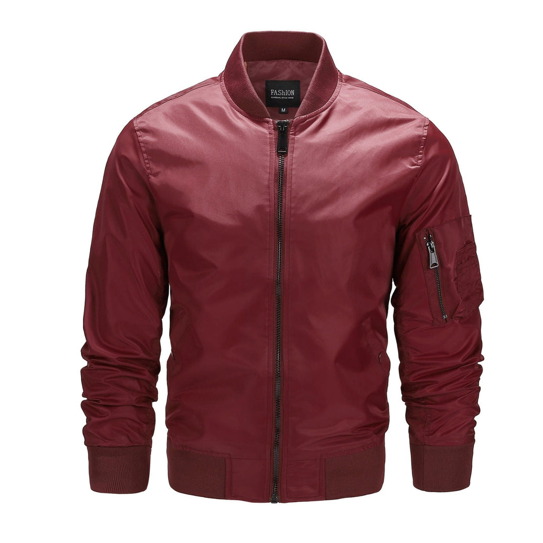 Veste Style Pilote Zippée – Rouge
