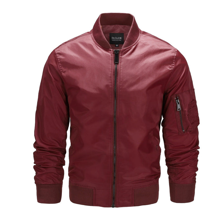 Veste Style Pilote Zippée – Rouge