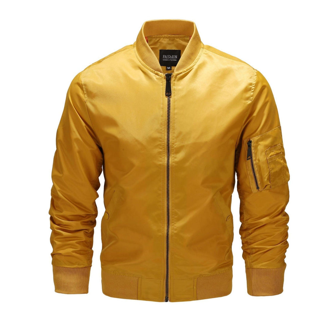 Veste Style Pilote Zippée – Jaune