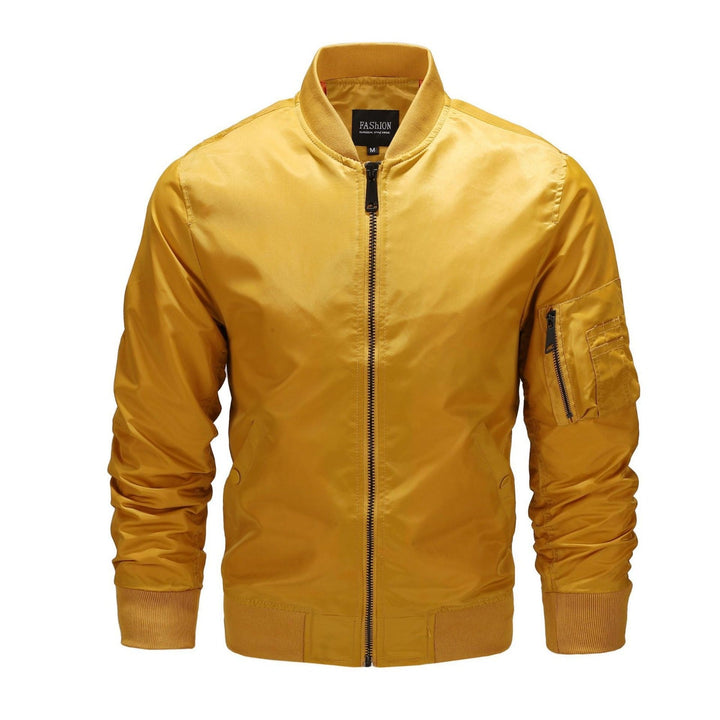 Veste Style Pilote Zippée – Jaune
