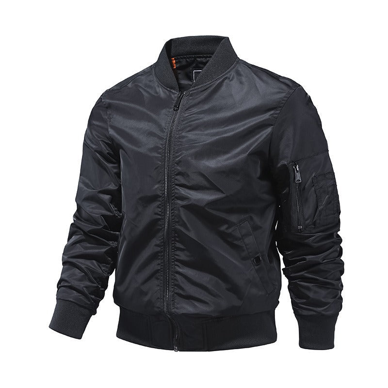 Veste Style Pilote Zippée – Noir