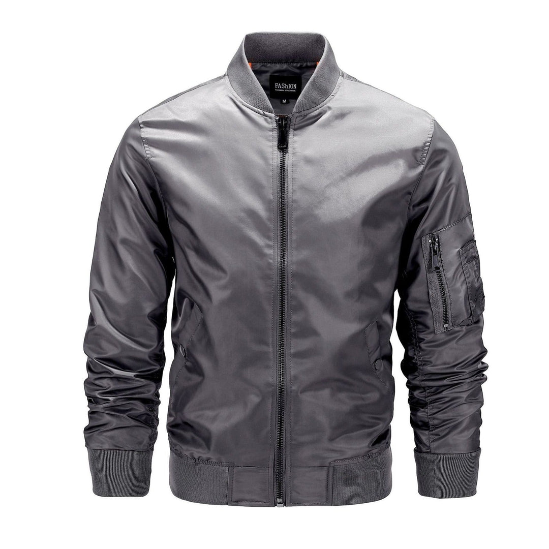 Veste Style Pilote Zippée – Gris