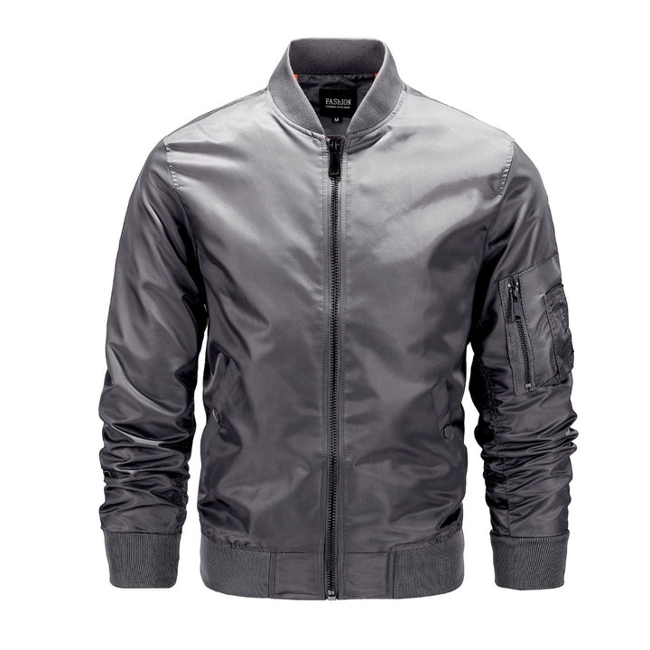 Veste Style Pilote Zippée – Gris