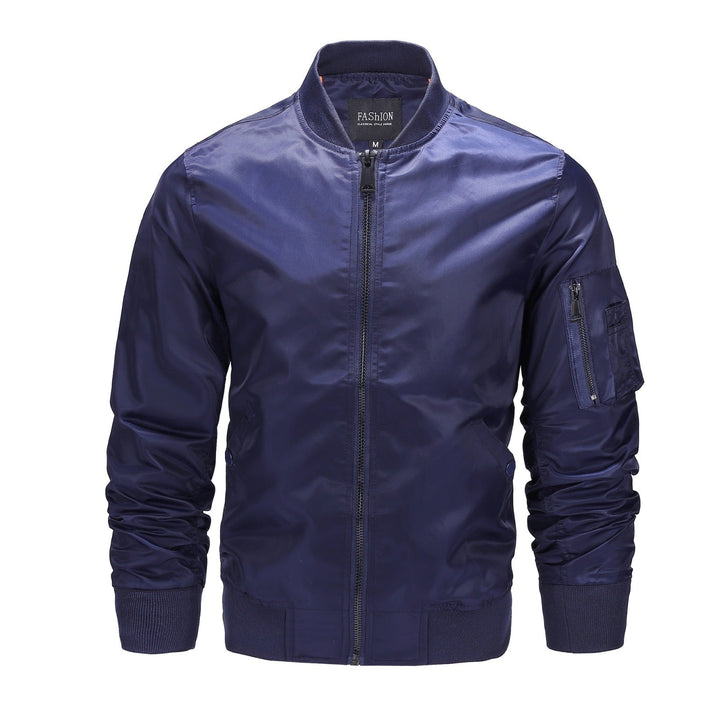 Veste Style Pilote Zippée – Bleu Foncé