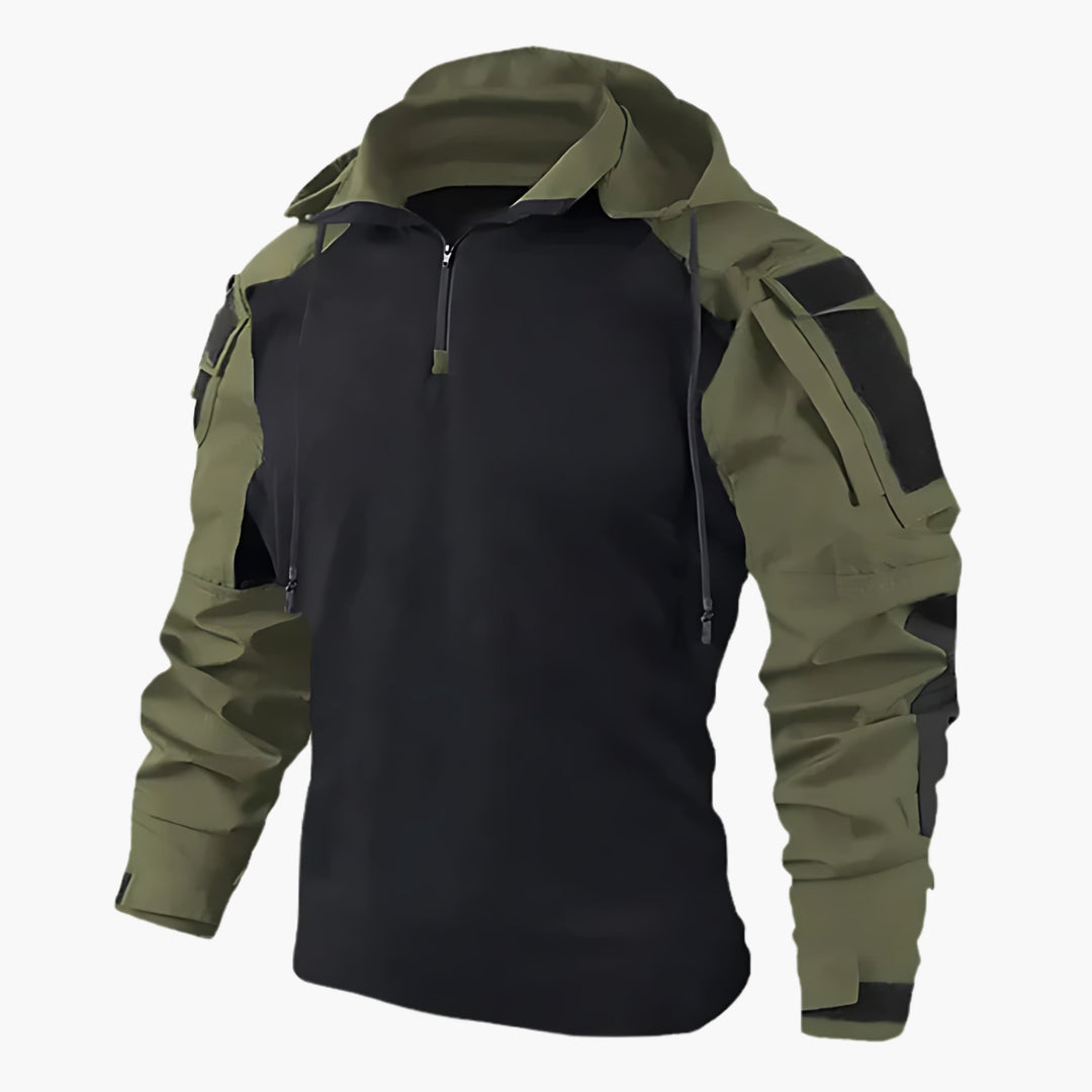 Veste Tactique Bicolore à Capuche – Vert Foncé