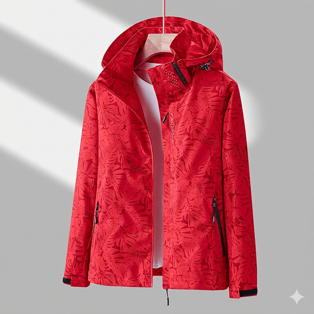 Veste Technique à Motif Feuillage