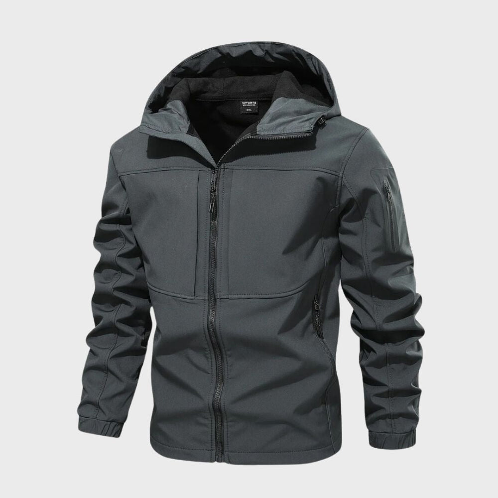 Veste Technique Homme à Capuche – Gris