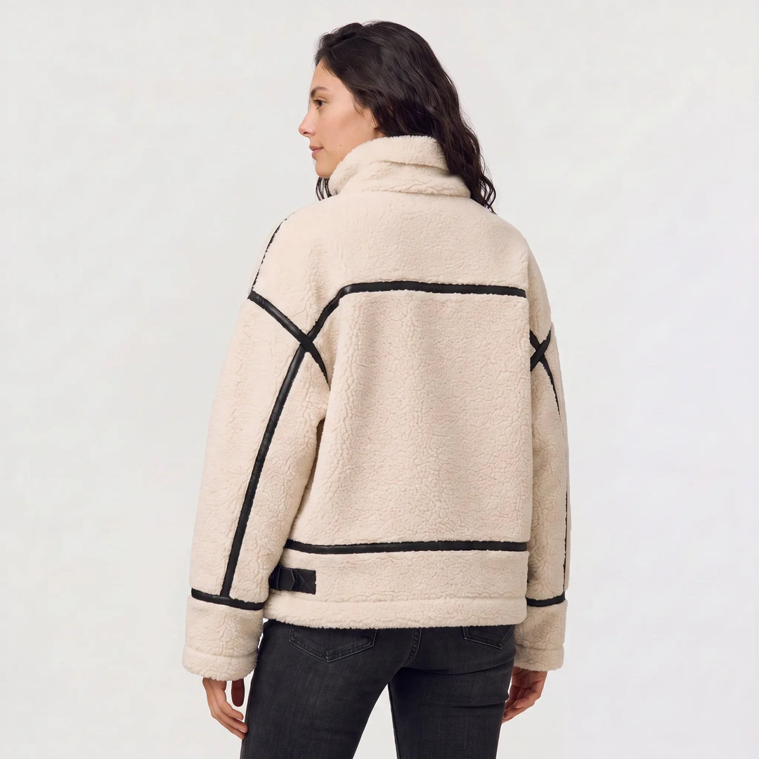Veste texturée à col montant