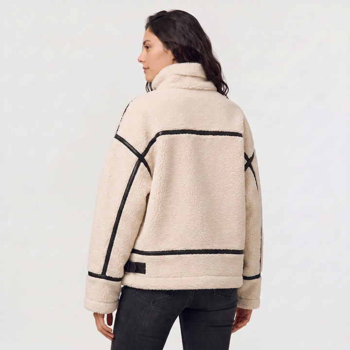 Veste texturée à col montant