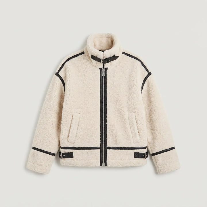 Veste texturée à col montant