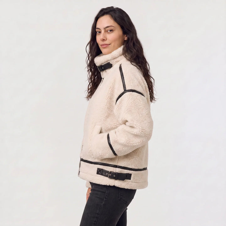 Veste texturée à col montant