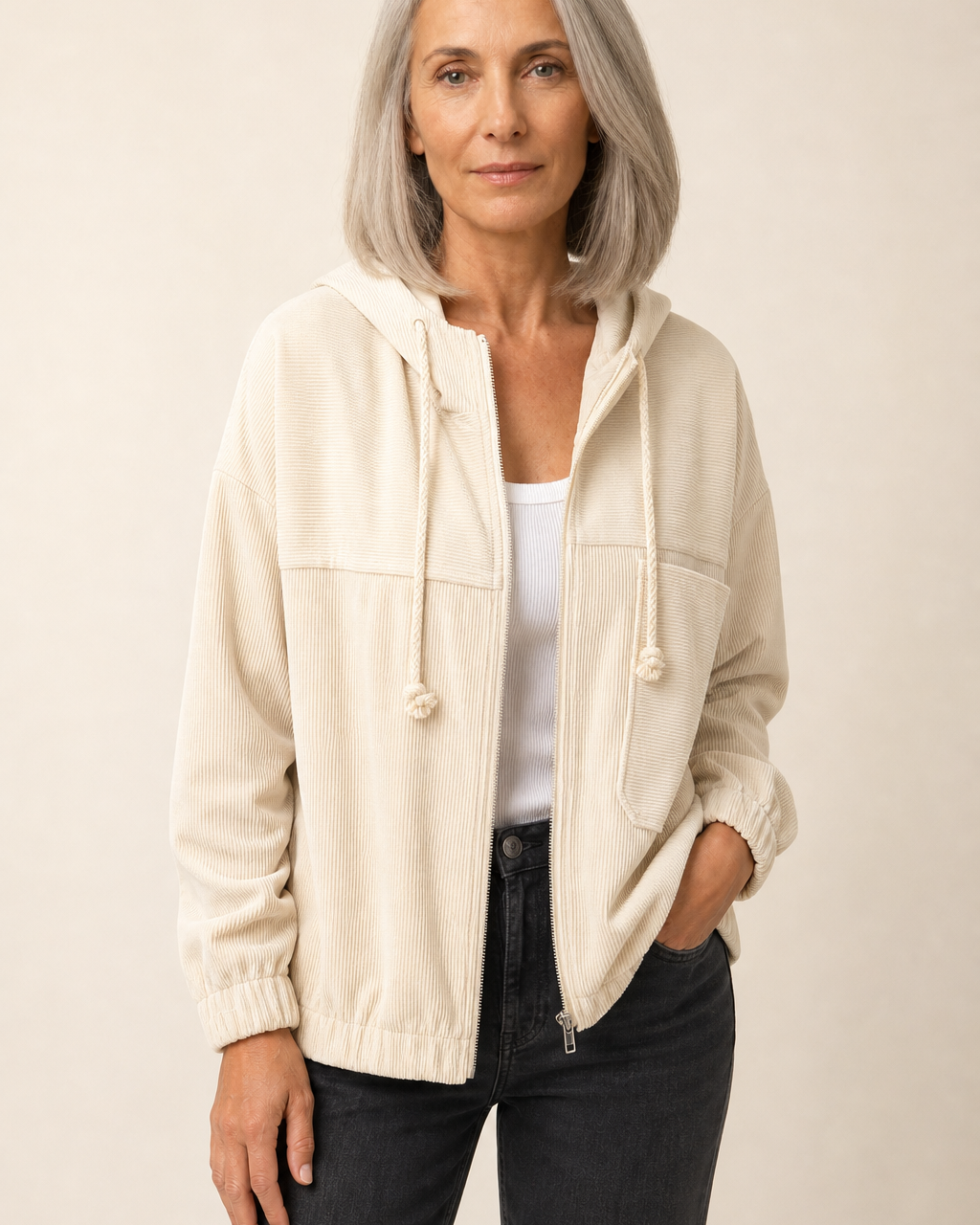 Veste texturée avec capuche