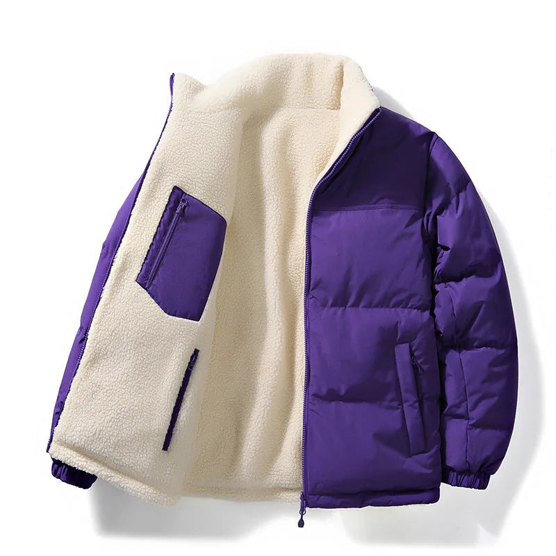 Veste Urbaine à Col Douillet – Violet Nuit