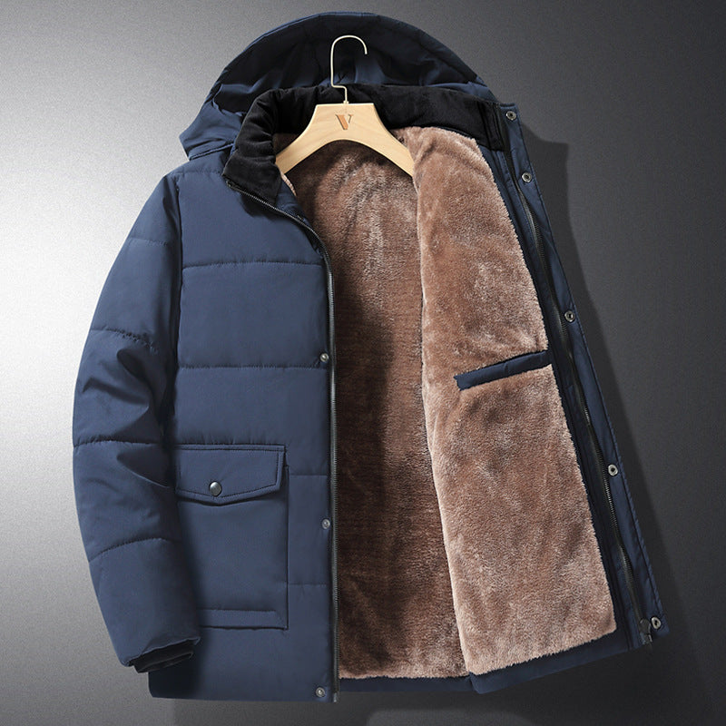 Veste Urbaine Chaude à Capuche – Bleu
