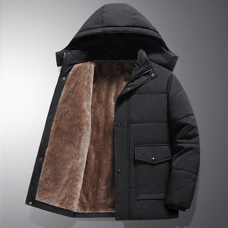 Veste Urbaine Chaude à Capuche – Noir