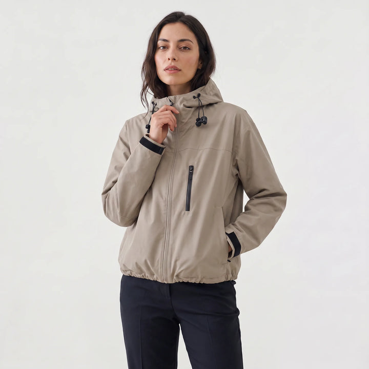 Veste Zippée à Capuche Ajustable – Kaki