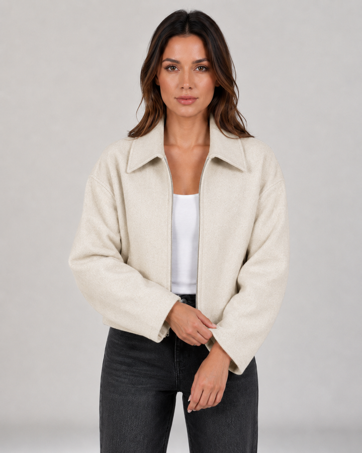 Veste Zippée à Col Classique