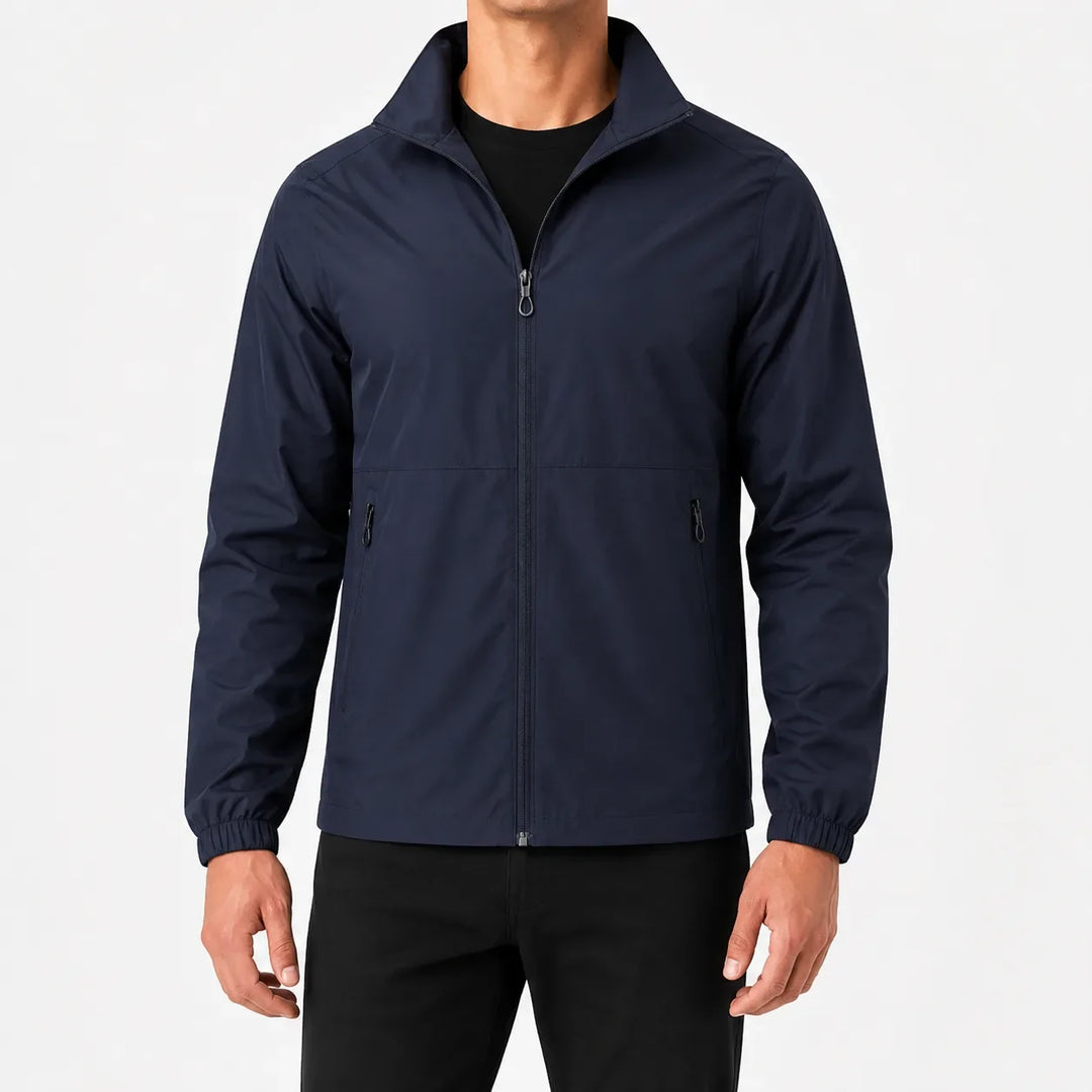 Veste Zippée à Col Montant – Bleu Marine