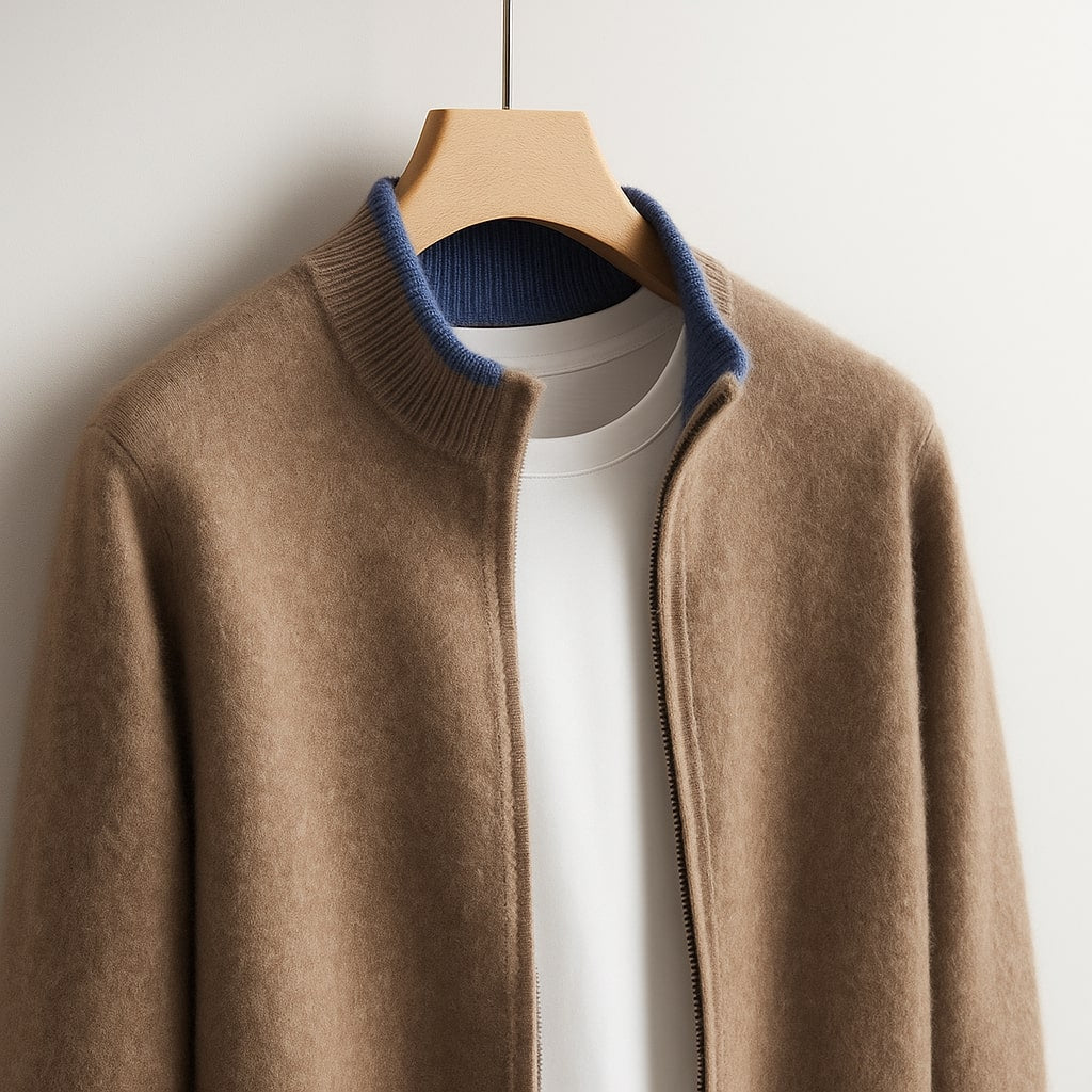 Veste Zippée Col Bicolore