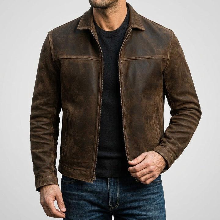 Veste Zippée Style Intemporel – Marron