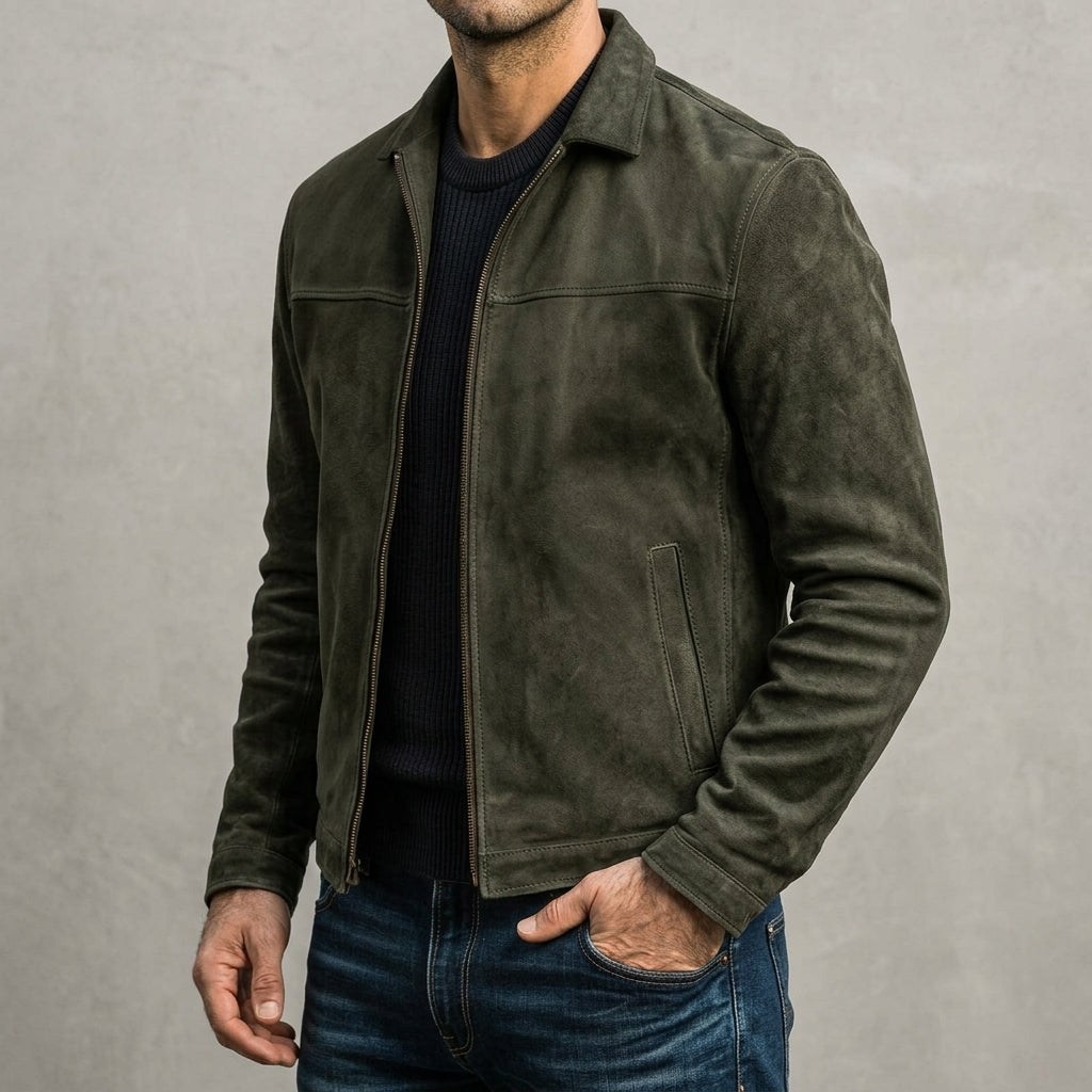 Veste Zippée Style Intemporel – Vert