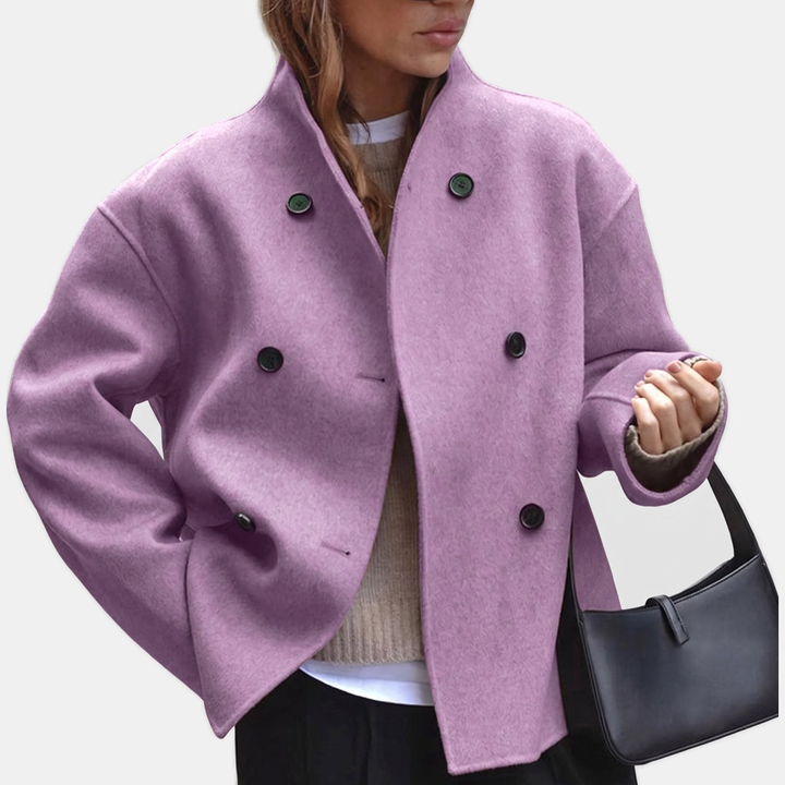 Manteau Court Élégant Oversize – Violet